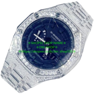 💚DM-SHOP💚ICED OUT G-SHOCK GA2100 GA2110 GAB2100 Stainless steel CASE STRAP CASIO Vvs Moissanite Diamond HIPHOP RAP BLING