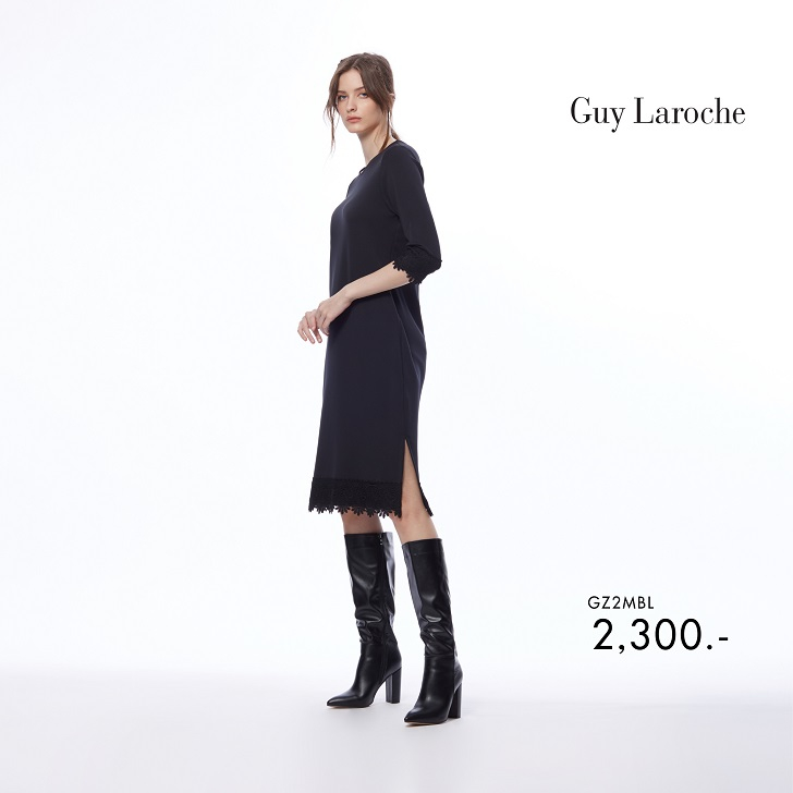 guy-laroche-ชุดเดรส-สีดำ-แขนและชายกระโปรงเป็นลูกไม้-gz2mbl