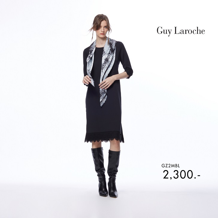 guy-laroche-ชุดเดรส-สีดำ-แขนและชายกระโปรงเป็นลูกไม้-gz2mbl