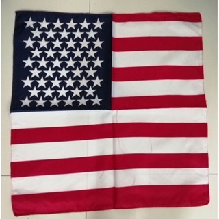 พร้อมส่ง ผ้าเช็ดหน้าลายธงอเมริกา ผ้าผูกผม ผ้าพันผม ใช้เล่นกีฬา กิจกรรมต่างๆ