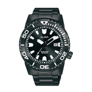 [ผ่อนเดือนละ389]🎁ALBA นาฬิกาข้อมือผู้ชาย สายสแตนเลส รุ่น AG8M01X - สีดำ ของแท้ 100% ประกัน 1 ปี