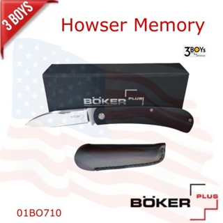 มีด Böker Plus รุ่น Howser Memory Folding Knife 01BO710 เหล็ก 440C ด้าม G10 มีดคลาสสิค พร้อมปลอกหนังสีดำ