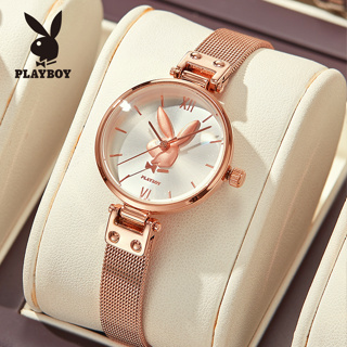 PLAYBOY 2037 สปอตสินค้า นาฬิกาข้อมือผู้หญิงกันน้ำ  แฟชั่น สายโลหะ รับประกัน 3 ปี