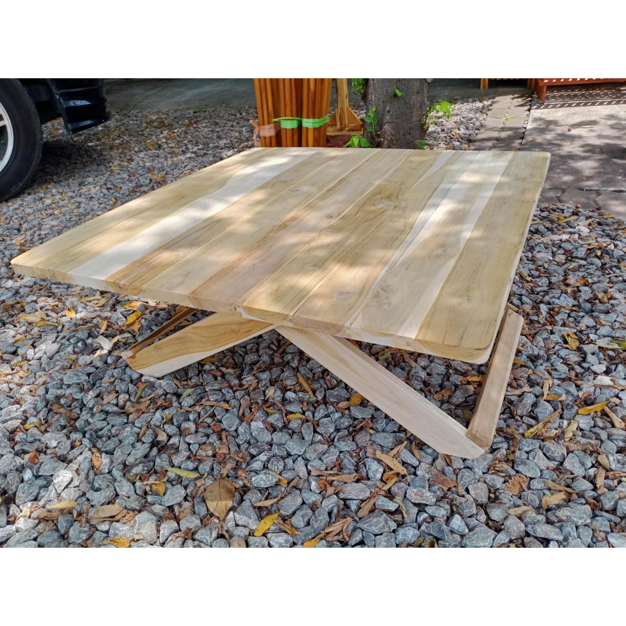 โต๊ะพับญี่ปุ่นไม้สักทอง