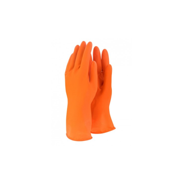 ถุงมือยางธรรมชาติ-สีส้ม