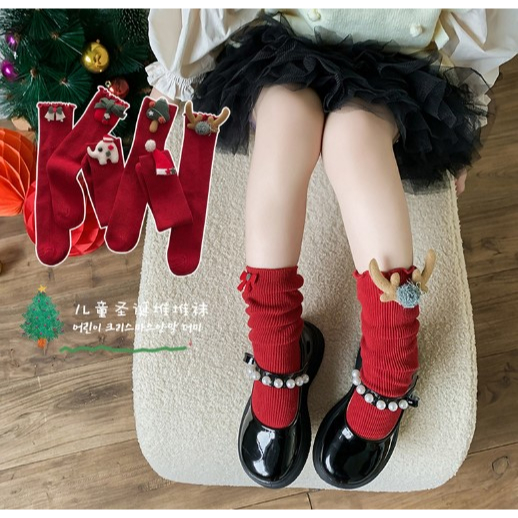 พร้อมส่ง-ถุงเท้าเด็กคริสต์มาสฤดูใบไม้ร่วงและฤดูหนาว