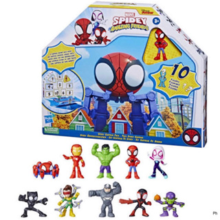Marvel Spidey & His Amazing Friends Action Figures Superheroes + Villains Spidey Surprise Pack 10 Mini Figures