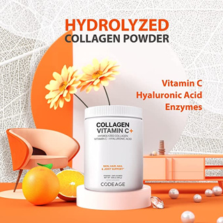 คอลลาเจน Codeage, Collagen Vitamin C + Powder & Platinum Multi Collagen Peptides