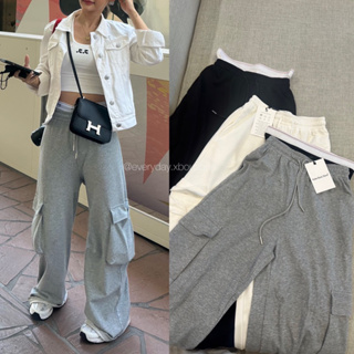 Boxer x sweatpants 🔥(430฿ฟรีส่ง) กางเกงคาร์โก้ผ้าวอร์ม ทรงบอย สไตล์เกาหลี มาพร้อมกางเกงในขอบบ็อกเซอร์ valen cargo