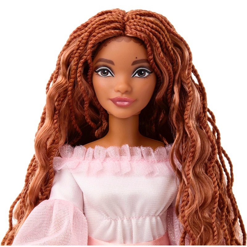 ของแท้100-disney-the-little-mermaid-celebration-ariel-doll-with-red-hair-and-pink-dress