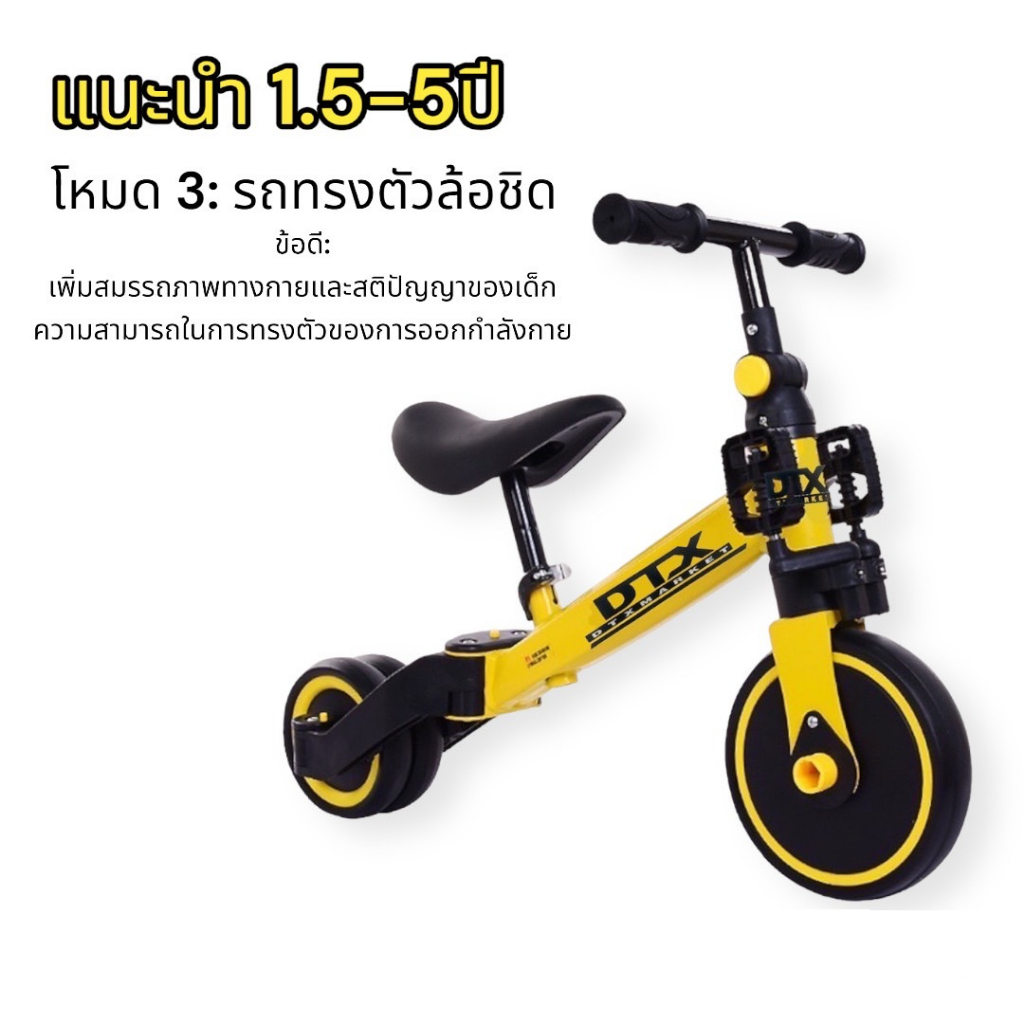 จักรยานเด็ก-3ล้อ-ขาปั่น-ขาไถ-แนะนำ1-5-5-ปี-ยาว65ซม-จักรยานขาไถ-แปลงร่างได้-4-แบบ-ของเล่นเด็ก