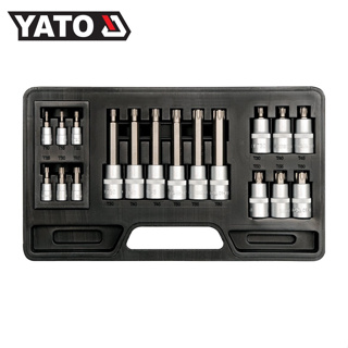 YATO YT-7751 ชุดลูกบล็อก - เดือยโผล่ ท็อกซ์ 1/4" &amp; 1/2" 18 ตัวชุด (T10 - T60)