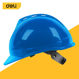Deli หมวกนิรภัย หมวกเชฟตี้ พร้อมสายรัดเซฟตี้ ป้องกันอุบัติเหตุ Safety helmet