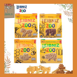 Leibniz zoo 4 แบบ Original butter biscuits, Cocoa Jungle, Milk&amp;Honey, Spelt&amp;Oat คุกกี้รูปสัตว์ เสริมสร้างจินตนาการ 100 g