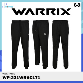 กางเกงวอร์มขาจั้มสีดำ WARM PANTS กางเกงวอร์มขายาววอริกซ์ WARRIX รหัส WP-231WRACL71 พร้อมเชือกรัดเอว ของแท้100%