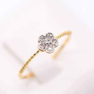 แหวนดอกไม้น่ารักๆ แหวนเพชร แหวนทองเพชรแท้ ทองแท้ 37.5% (9K) SI305