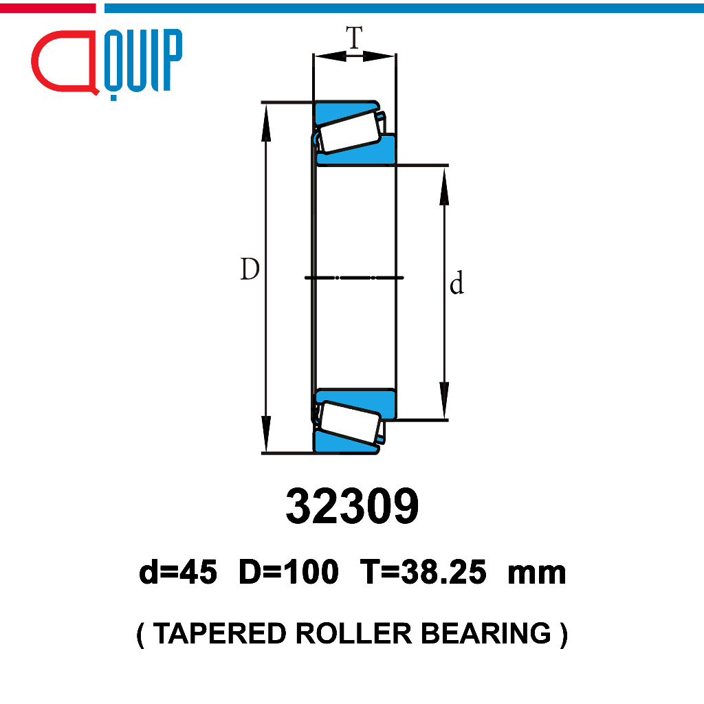 32309-ubc-ตลับลูกปืนเม็ดเรียว-สำหรับงานอุตสาหกรรม-tapered-roller-bearings-สำหรับเพลา-45-มิล-จำนวน-1-ตลับ