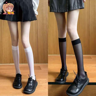 annacny ถุงเท้าครึ่งน่อง บางโปร่งแสงสไตล์ญี่ปุ่น  ถุงเท้าเซ็กซี่สำหรับผู้หญิงโลลิต้า S17