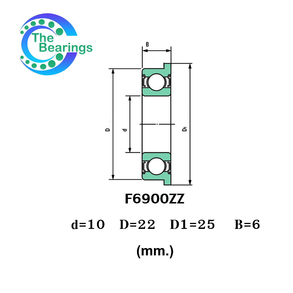 F6900ZZ F6901ZZ F6902ZZ ตลับลูกปืนหน้าแปลน ( BALL BEARING ) ฝาเหล็ก 2 ...