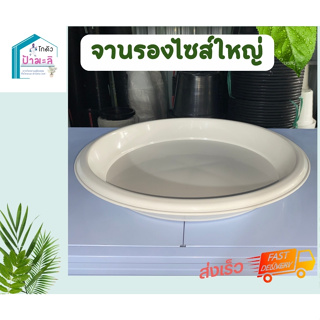 จานรองกระถาง size ใหญ่ จานรอง Air pot จานรองกระถางผ้า จานรองอ่างบัว สีขาว หนา เหนียว