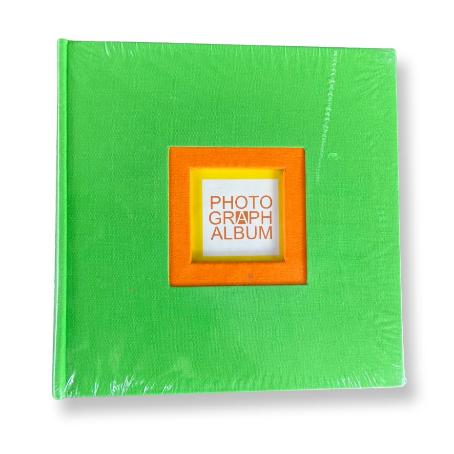 อัลบั้มรูป-200-แผ่น-ปกผ้าฝ้ายสีเขียว-photograph-album
