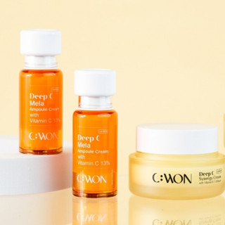 CWON(ซีวอน) DeepC Mela Ampoule Cream 15ml  2 ขวด &amp; C:WON Deep C Synergy Cream with Vitamin E 1000ppm