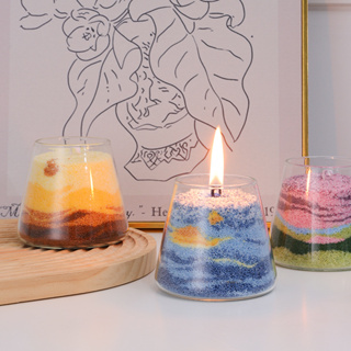 Scented Candle เทียนภาพวาดทราย แฮนด์เมด DIY เทียนหอม Bath&amp;Body สําหรับของขวัญวาเลนไทน์ วันเกิด