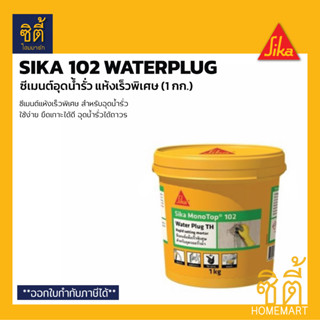 Sika 102 Waterplug (1กก.) ซีเมนต์แห้งเร็วพิเศษ หยุดน้ำรั่วซึม อุดน้ำรั่ว อุด ได้ทันที ซิก้า วอเตอร์ปลั๊ก