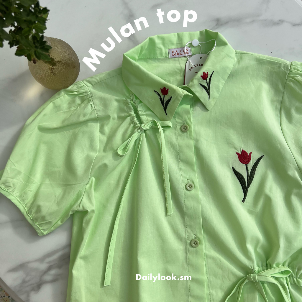 mulan-top-เสื้อครอปดีเทลแน่นๆต้องตัวนี้เลยย-สีเขียวสดใสกว่านี้ไม่มีอีกแล้ว