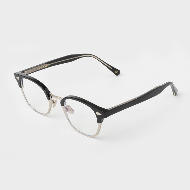 canaan-แว่นกรองแสงคอมทรง-clubmaster-สีเงิน-ผสมกับทรง-lemtosh-สั่งตัดแว่นได้ทางแชท