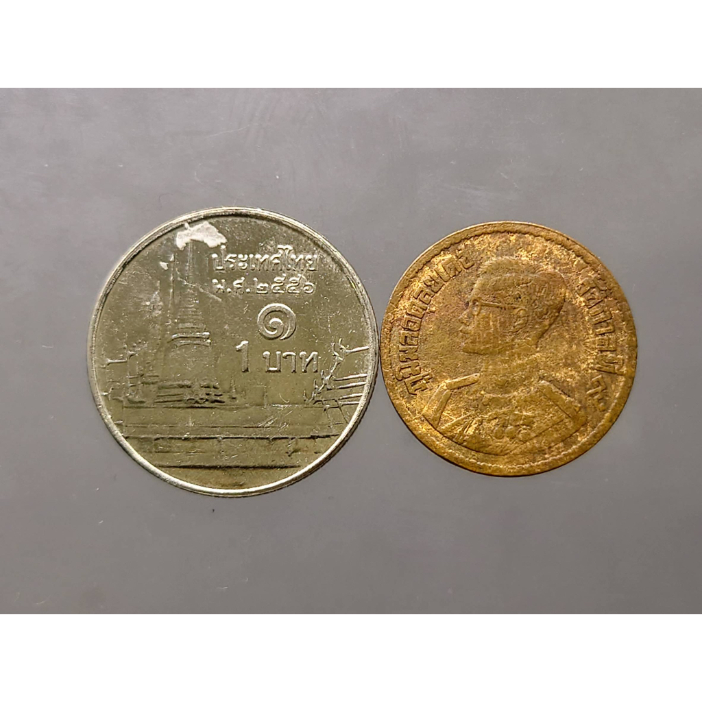 เหรียญ-10-สตางค์-เนื้อทองแดง-บล็อกเลข-๑-หางยาว-ปี2500-ผ่านใช้