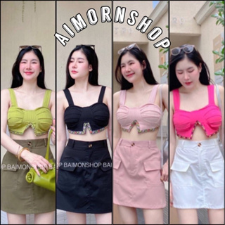 Preferred🔥aimorn_shop🔥กรี๊ดดด!! สวยม๊ากกก เสื้อครอปบราลายดอกสุดฮอต สไตล์คุณโบกี้ ฮิตสุดๆตอนนี้