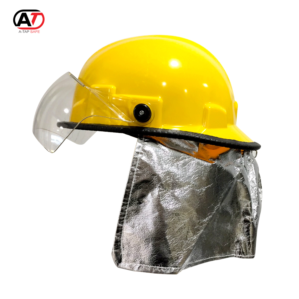 หมวกดับเพลิง-มีผ้าคลุมอลูมิไนซ์-a-tap-รุ่น-pc-fhk01-สีเหลือง