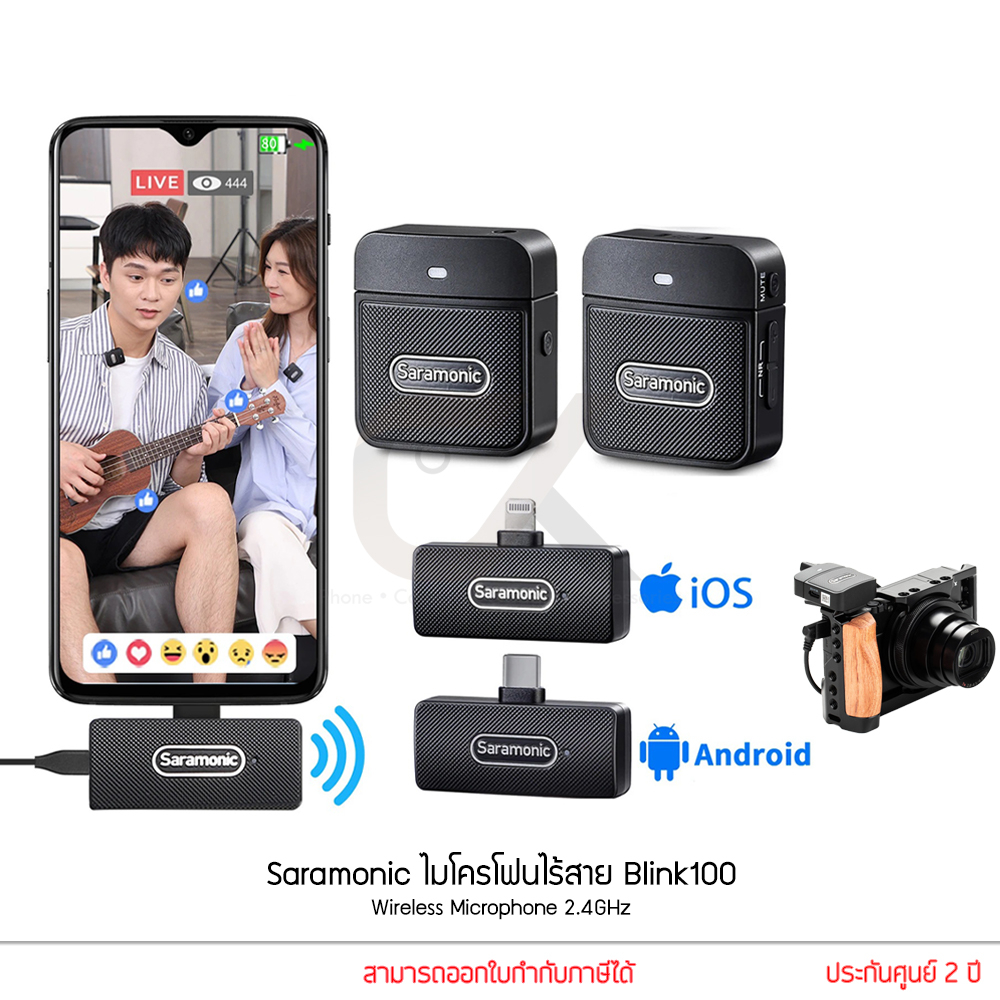 saramonic-blink100-ไมโครโฟนไร้สาย-wireless-microphone-2-4ghz