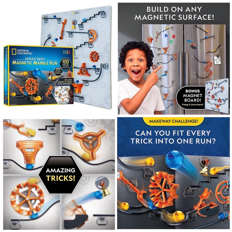 national-geographic-makeway-magnetic-marble-run-with-metal-board-stem-100-pieces