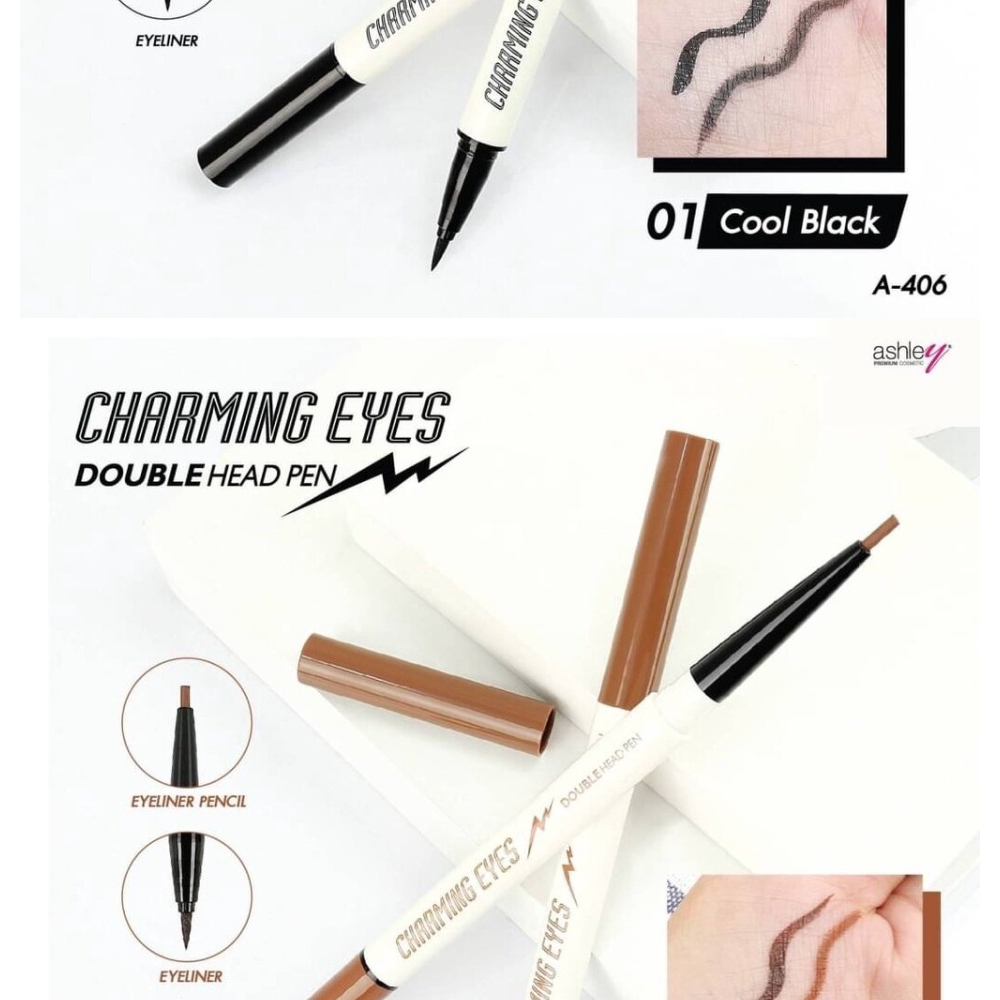 a-406-ashley-eyeliner-chaaming-eyes-double-head-pen-แอชลีย์-อายไลเนอร์-2-รูปแบบ-ในแท่งเดียว-เนื้อน้ำและเนื้อเจล