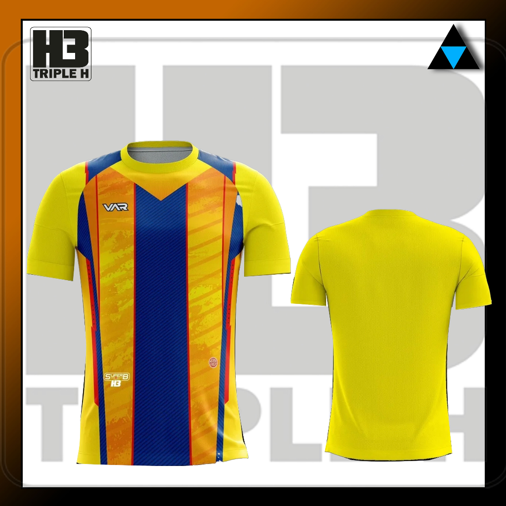 เสื้อฟุตบอล-เสื้อกีฬาพิมพ์ลายแขนสั้น-super-b-เสื้อกีฬาเอชทรี-h3-sport-รุ่น-var-a001-ของแท้-100