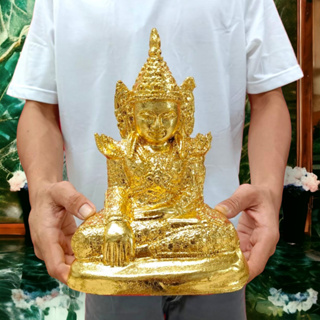 ALN888พระมัยมุนี พระพุทธรูปศักดิ์สิทธิ์ประจำเมืองมัณฑะเลย์ พม่า หน้าตัก 5 นิ้วปิดทองคำทั้งองค์ พระพุทธรูปทรงเครื่องแบบพม