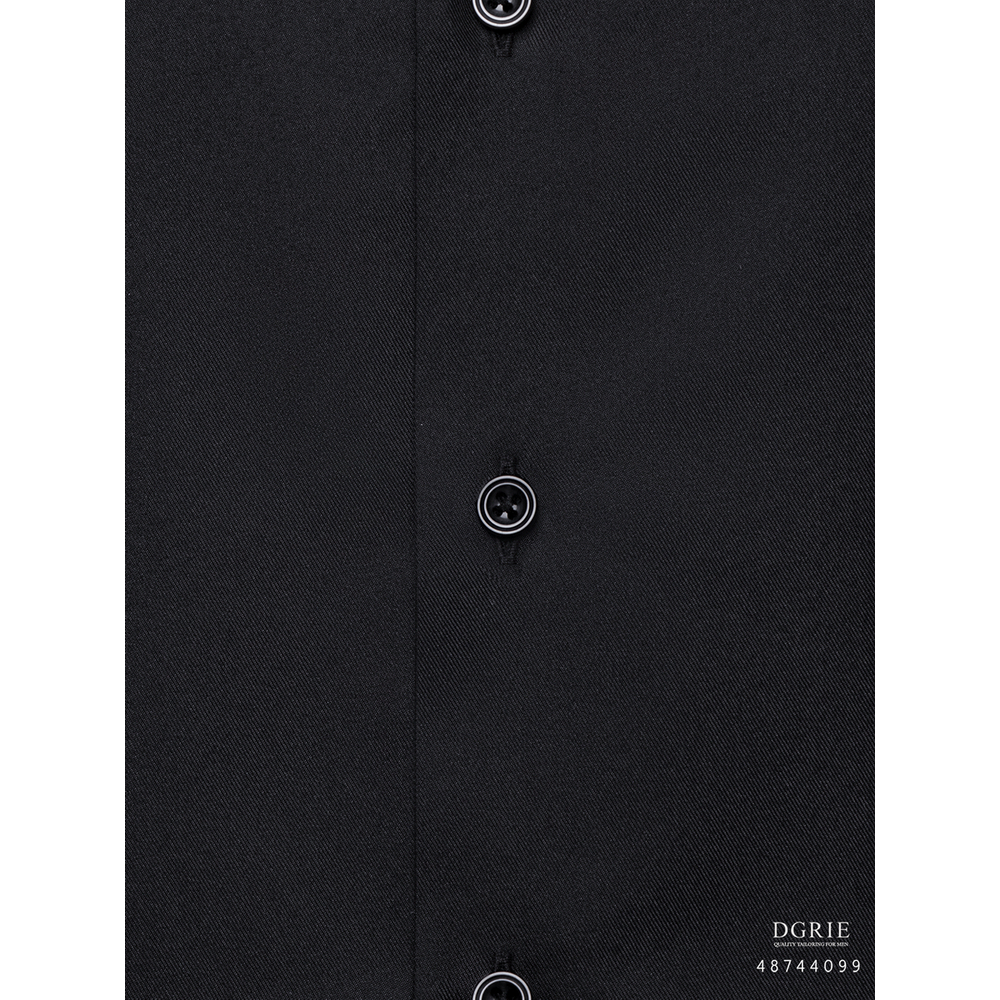 dgrie-play-black-cotton-regular-collar-ribbon-shirt-เสื้อเชิ้ตสีดำ