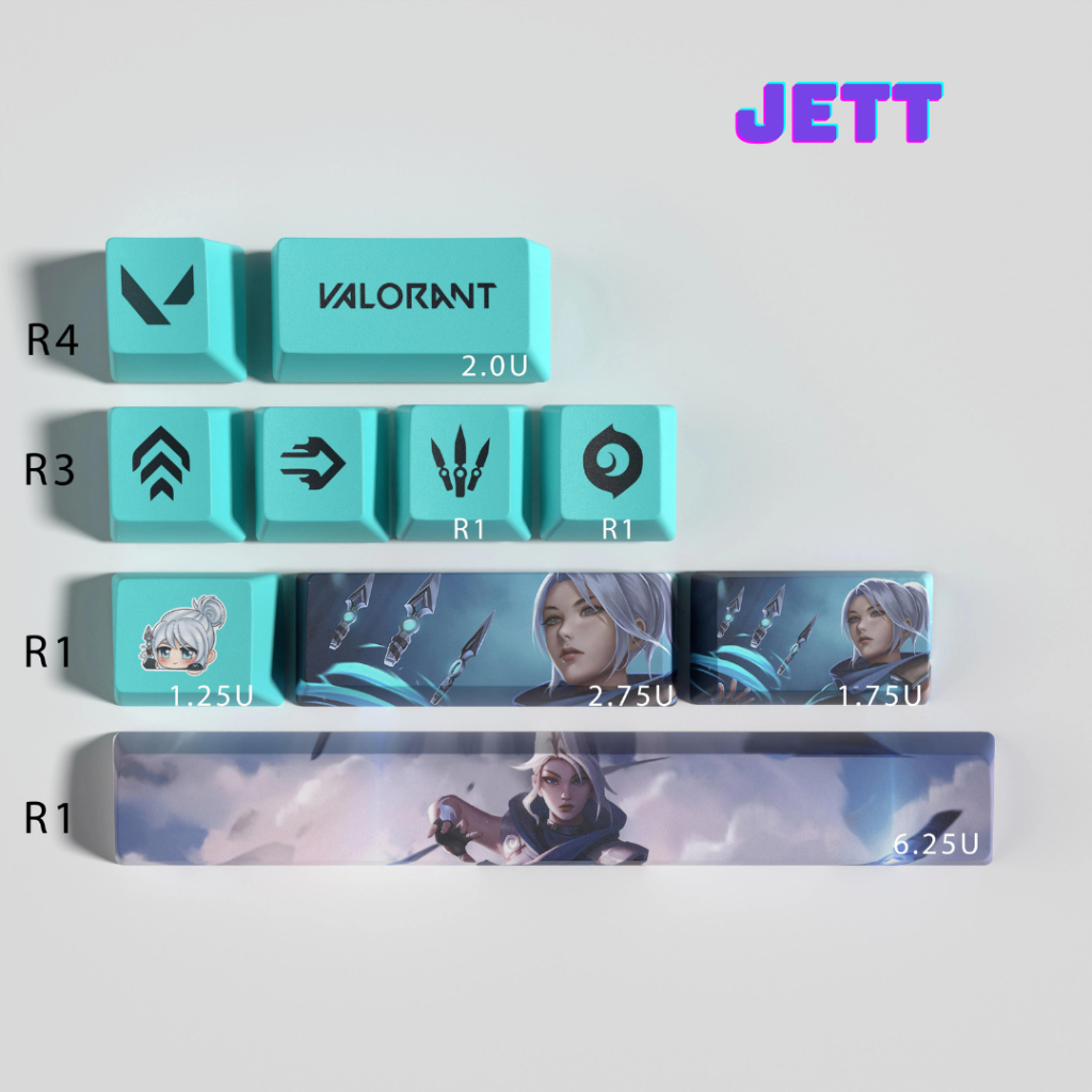 (พร้อมส่งจากไทย) Valorant Keycap คีย์แคป ปุ่มกดคีย์บอร์ด 10 keys OEM ...