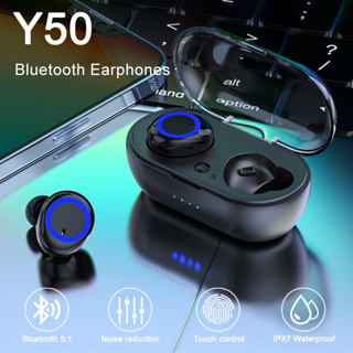 จัดส่งทันที Vitog Y50 TWS 5.0 ชุดหูฟังบลูทูธไร้สาย ไมโครโฟน กันน้ํา ป้องกันเสียงรบกวน สําหรับสมาร์ทโฟน Android