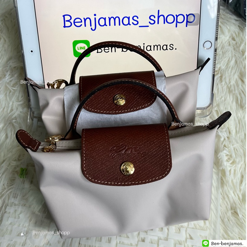 พร้อมส่ง-กระเป๋าlongchamp-mini-ของแท้-กระเป๋าlongchamp-le-pliage-pouchwithhandle-สายเสริม-สายกระเป๋า-longchamp