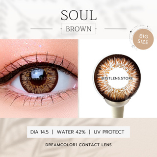 (0.00-2.50) คอนแทคเลนส์ รุ่น ★ SOUL BROWN ★ Dreamcolor1 Contact Lens | รายเดือน | สีน้ำตาล | สายตาสั้น