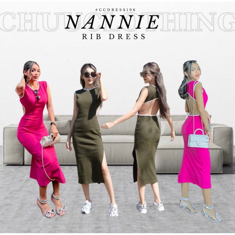 nannie-rib-dress-พร้อมส่ง