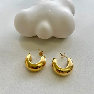 𝐴𝑆𝐻𝐼𝑅𝐴 (18k gold plated) hoop earrings chunky hoop earrings mini hoop earrings ต่างหูห่วง ต่างหูห่วงหนา ต่างหูห่วงเล็ก