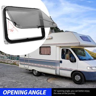 Aries306 หน้าต่าง RV พร้อมม่านบังแสง 60 องศามุมเปิด H800mm W600mm Cutout Push Out Window สำหรับ Camper Trailer Van