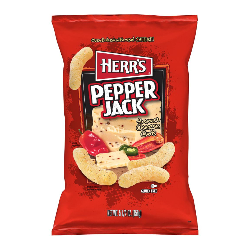 HERR’S USA เฮอร์ส อเมริกา ข้าวโฟดอบกรอบรสชีส Baked Cheese Curls / Bacon ...