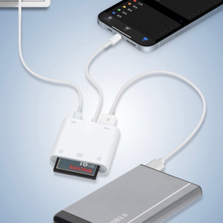 CF Card 5 in 1 ย้ายรูปเข้ามือถือ IP to USB / SD / CF / TF Card Camera Reader OTG ( photo Micro Video MicroSD ) Adapter
