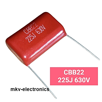 Cbb22-225j630VDC-27.5 Metallic Polyacrylate Membrane Capacitor (MPP/MPS