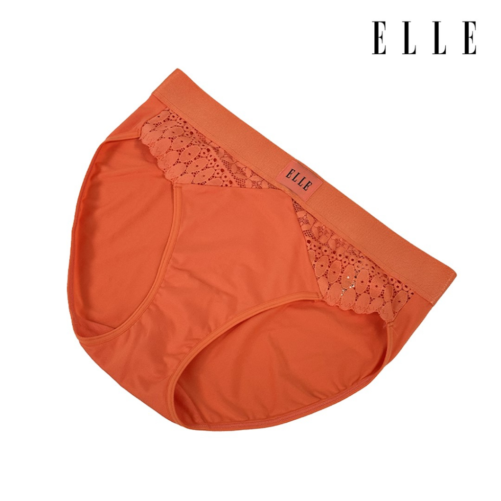 elle-lingerie-กางเกงในรูปแบบ-bikini-lowrise-คอลเลคชั่นลูกไม้สไตล์ปารีเซียน-สีส้ม-รุ่น-lu2869